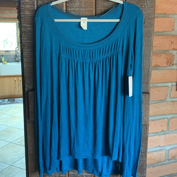 NWT We the Free Teal Love Valley Ribbed Long Sleeve Tunic Tee Medium Free People - Picture 8 of 14
